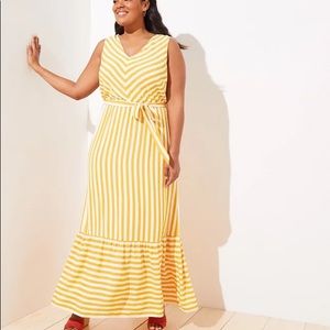 NWOT Loft plus striped tiered maxi dress